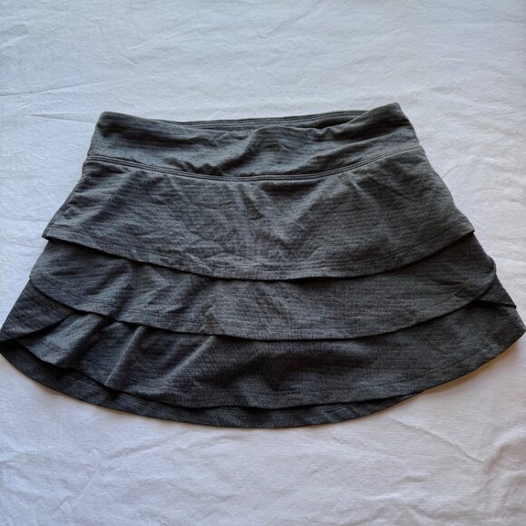 Gray Members Mark Active Girl 7/8 Tiered Athletic Skort With Built-In Shorts - Picture 2 of 6
